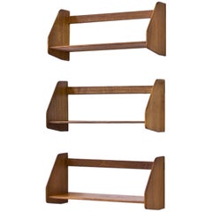 Oak Wall Shelves by Hans Wegner for Ry Møbler, Denmark, 1950s, Sets of Three