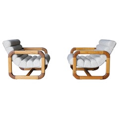Chaises longues Scoop en Oak et Noyer, circa 1975