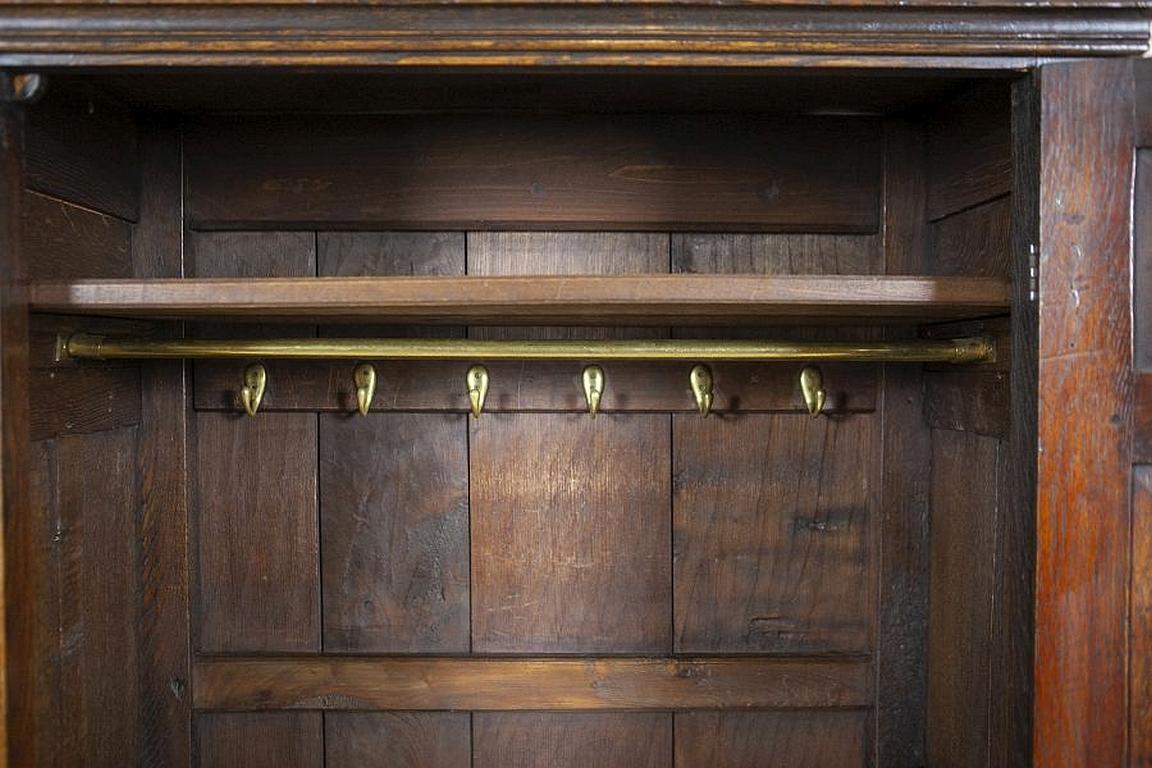 Richly Carved Oak Wardrobe From the Turn of the 19th and 20th Centuries 5