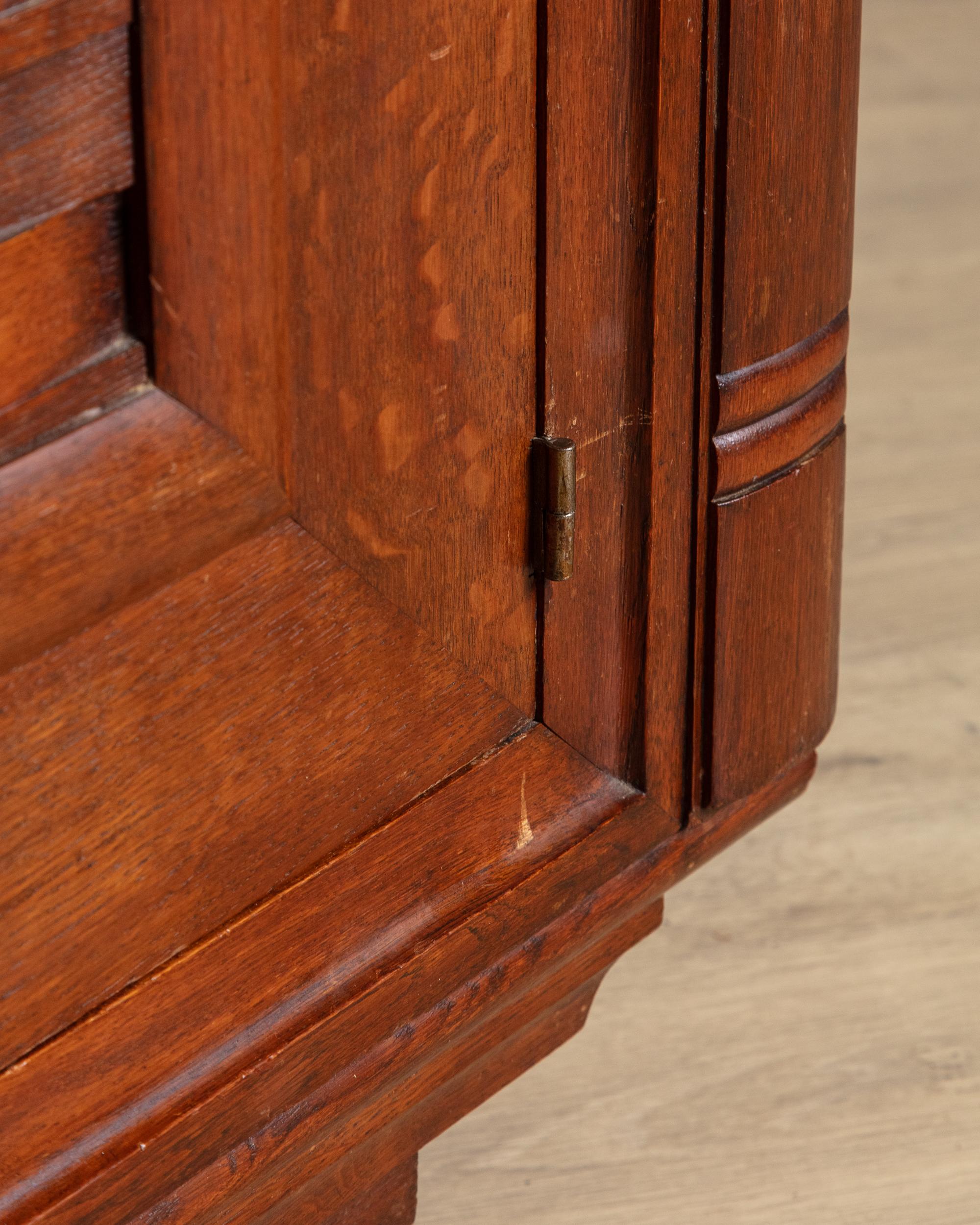Oak Wave Front Sideboard Manner of Charles Dudouyt, France, 1940's For Sale 8