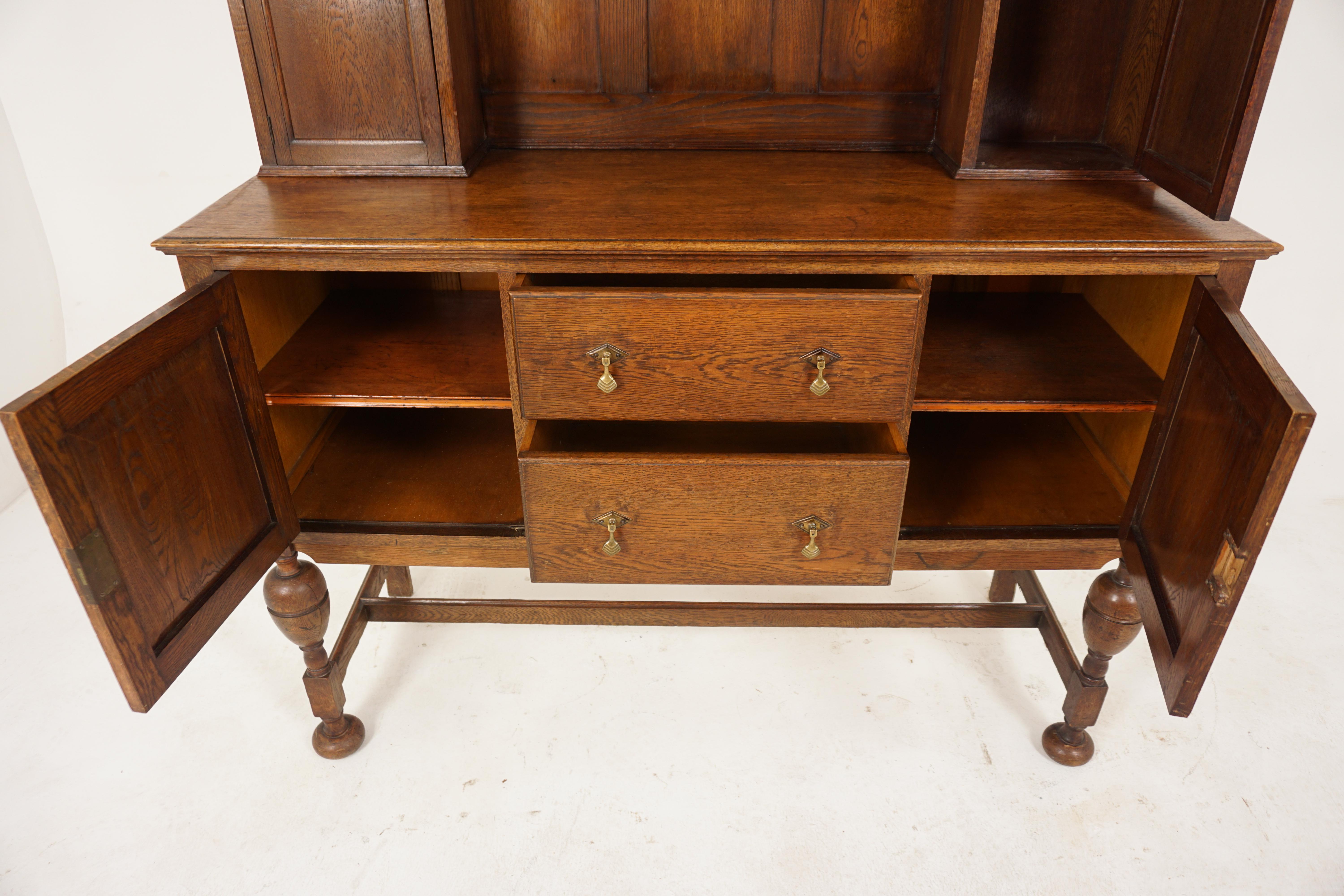 Oak Welsh Dresser, Buffet + Hutch, Scotland 1920, B602 In Good Condition In Vancouver, BC
