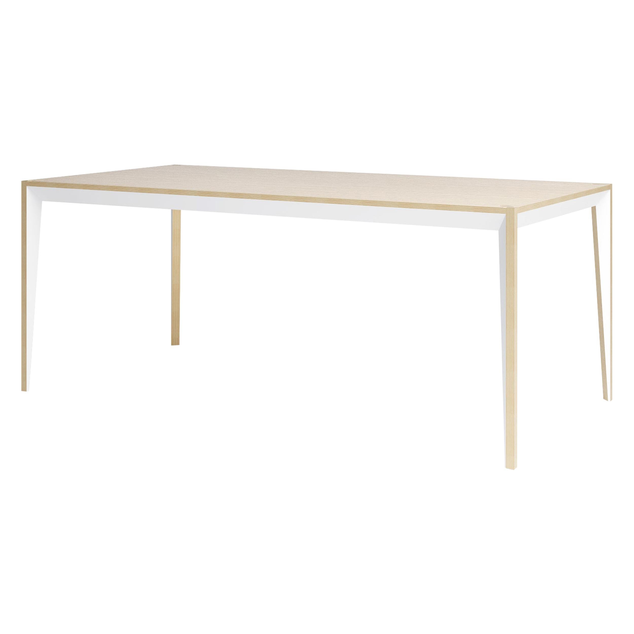 Oak White MiMi Dining Table by Miduny, Made in Italy For Sale