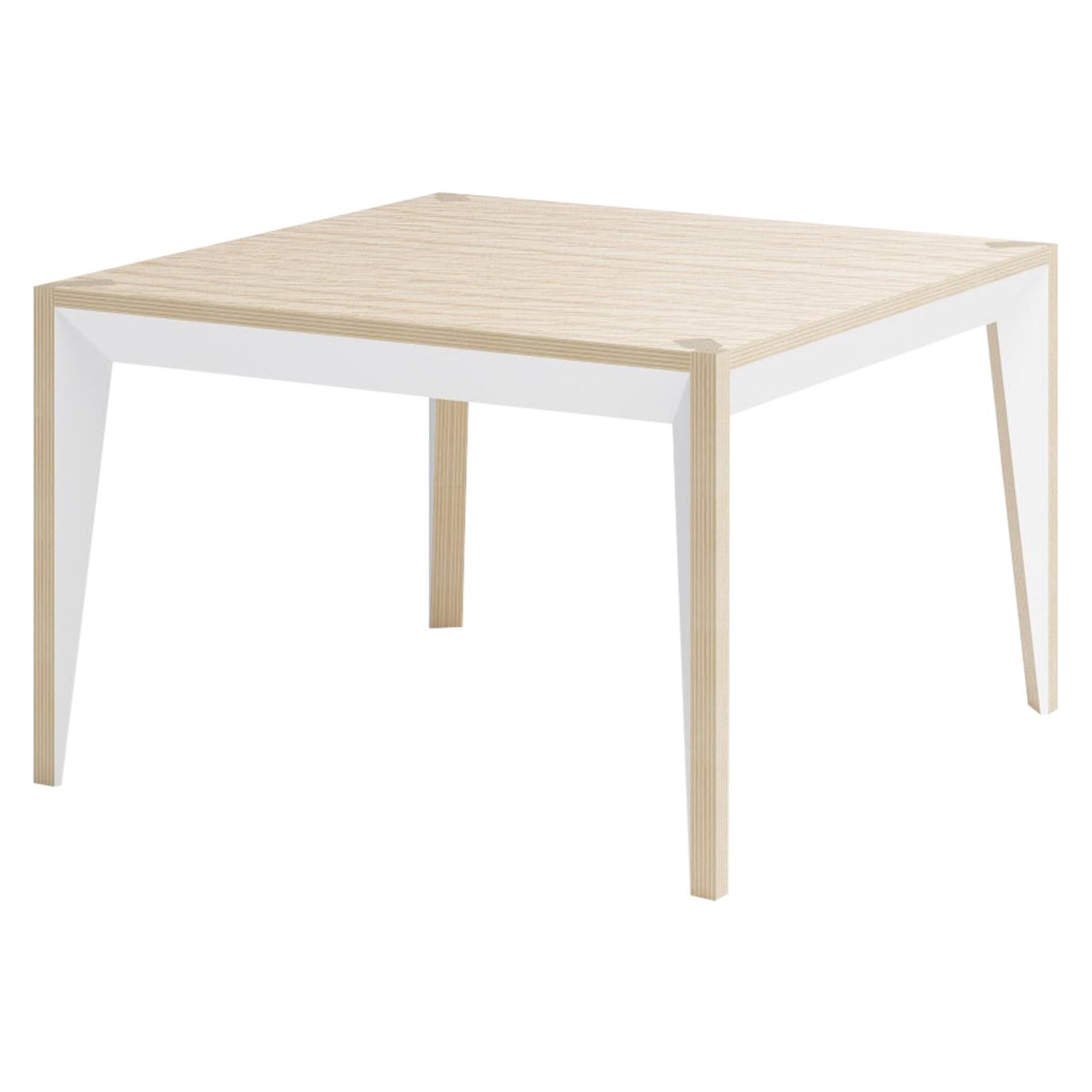 Oak White MiMi Square Coffee Table by Miduny, Made in Italy For Sale