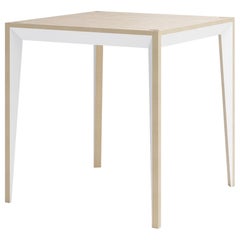 Oak White MiMi Breakfast Square Table by Miduny, Made in Italy