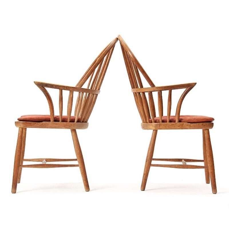 Windsor-Stuhl aus Eichenholz von Frits Henningsen für Carl Hansen & Son im Zustand „Relativ gut“ im Angebot in Sagaponack, NY