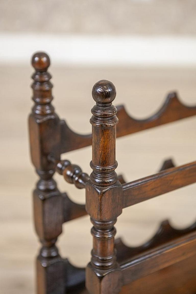 Oak Wine Rack from the Early 20th Century in Dark Brown For Sale 1