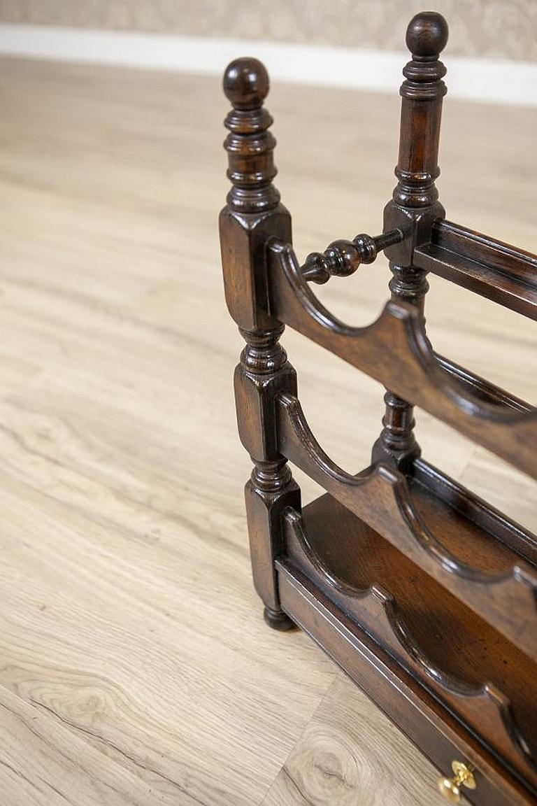 Oak Wine Rack from the Early 20th Century in Dark Brown For Sale 2
