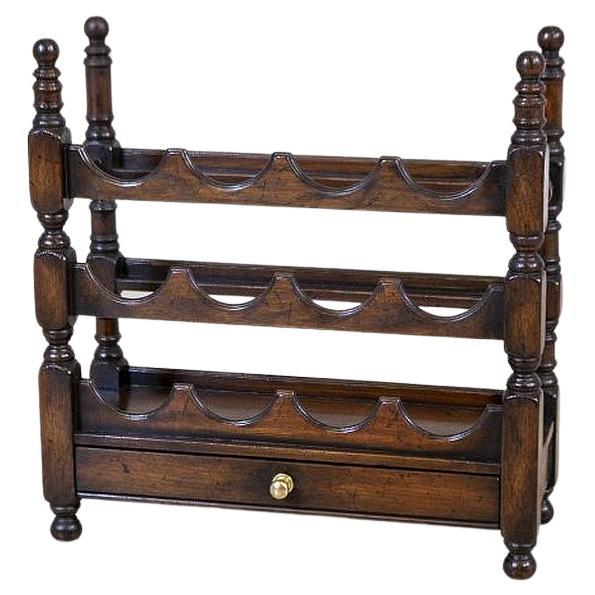 Oak Wine Rack from the Early 20th Century in Dark Brown For Sale