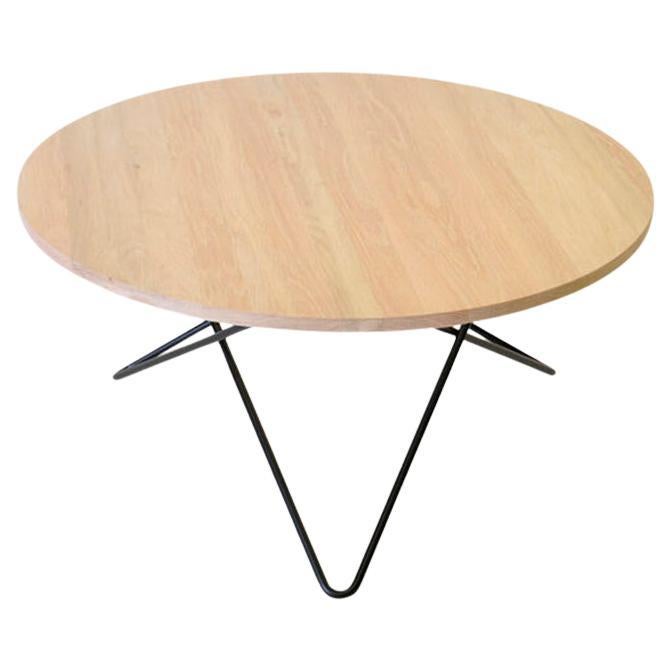 Oak Wood and Black Steel "O" Table by OxDenmarq