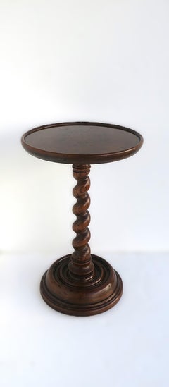 Oak Wood Barley Twist Side Table