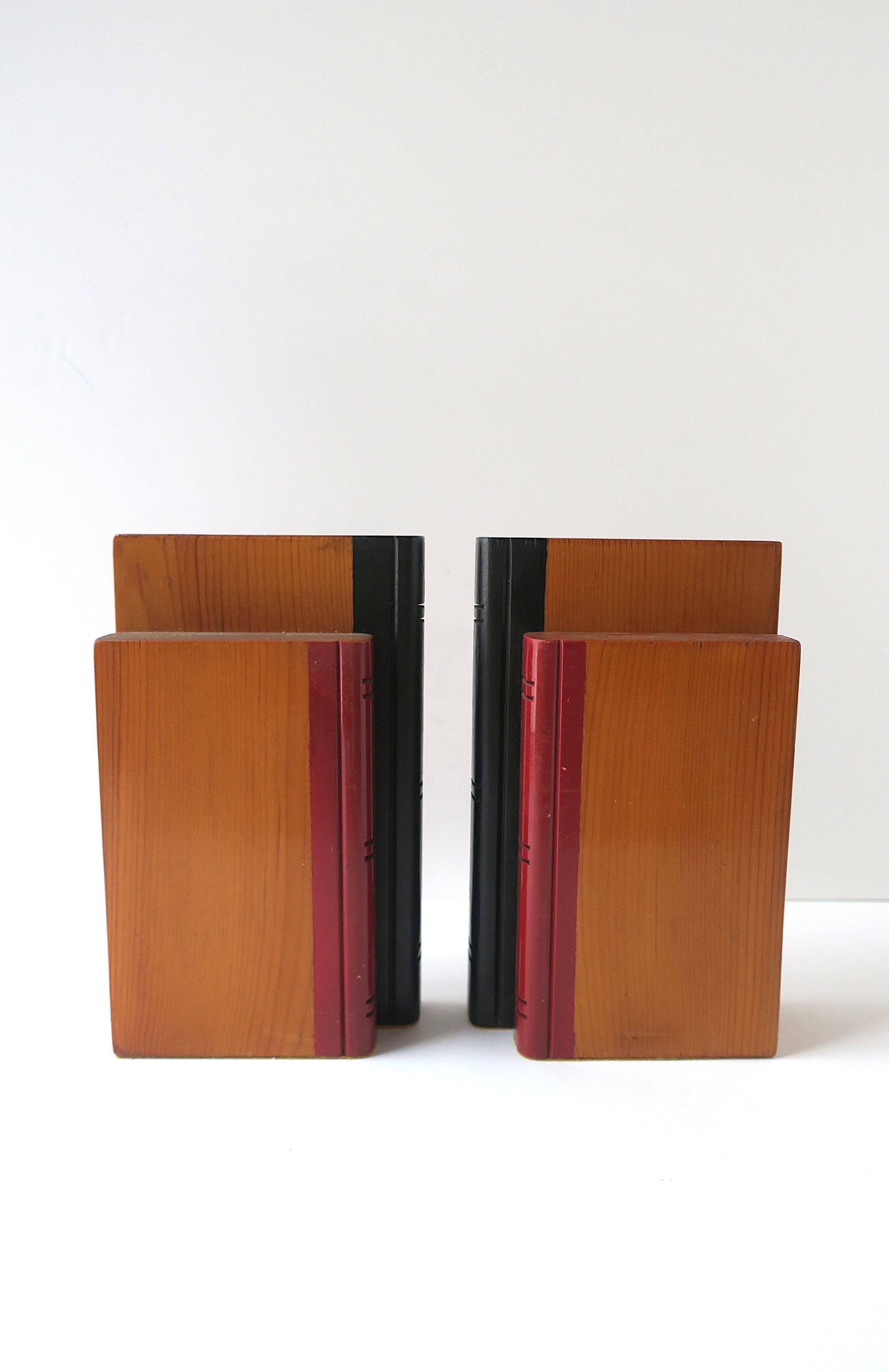 Sujetalibros de madera de roble, Pareja Metal en venta