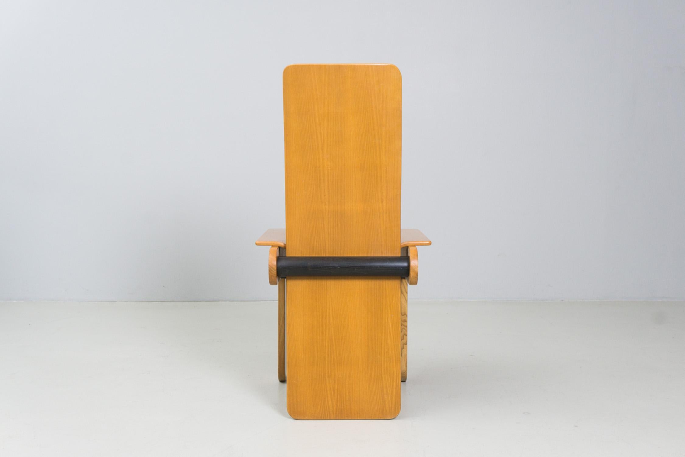 Ebonized Oak Wood Chairs by Carlo Scarpa/ Gavina 1974 For Sale