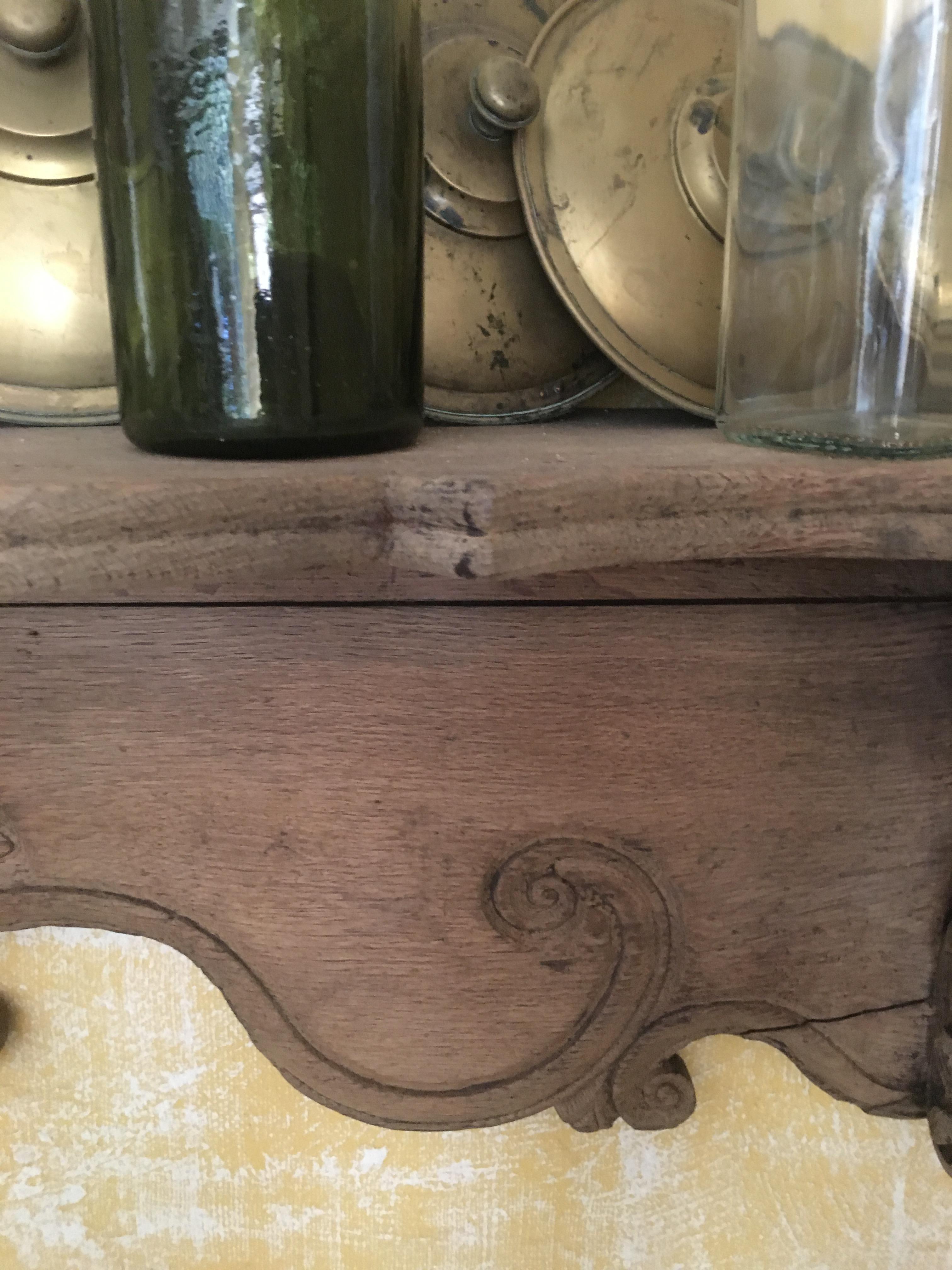 Oak Wood French Shelf or Wall Console from 1890s For Sale 2