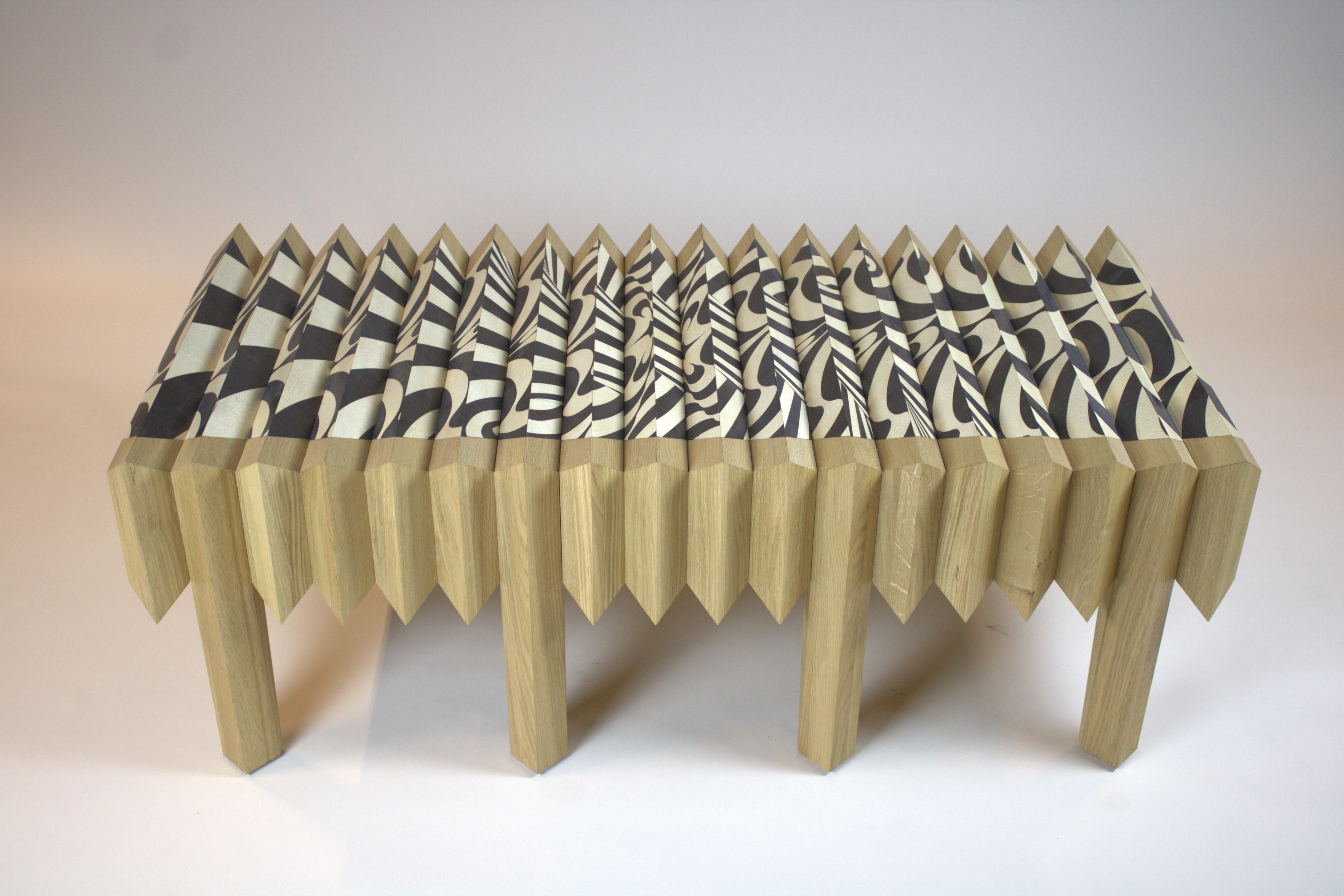 Marquetry Oak Wood Coffee Table The Netherlands By Sordile For Sale
