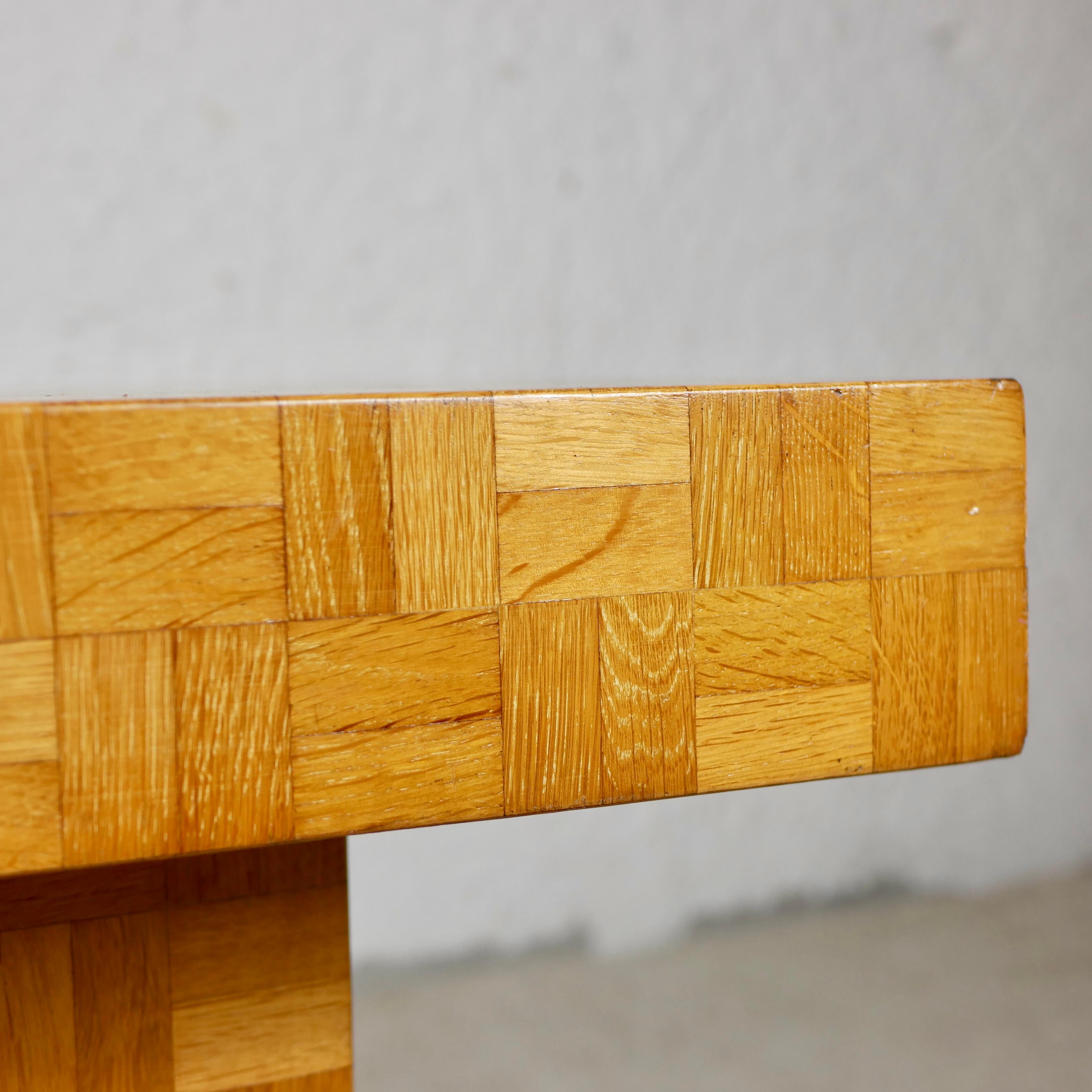 Oak Wood Marquetry Coffee Table from the 1970s 7
