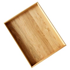 rechteckiges Ottomane-Tablett aus Eichenholz ohne Henkel 60 x 45 cm