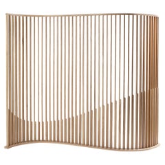 Retro Laws of Motion Room Divider in Oak Wood, Space Divider Screen by Joel Escalona