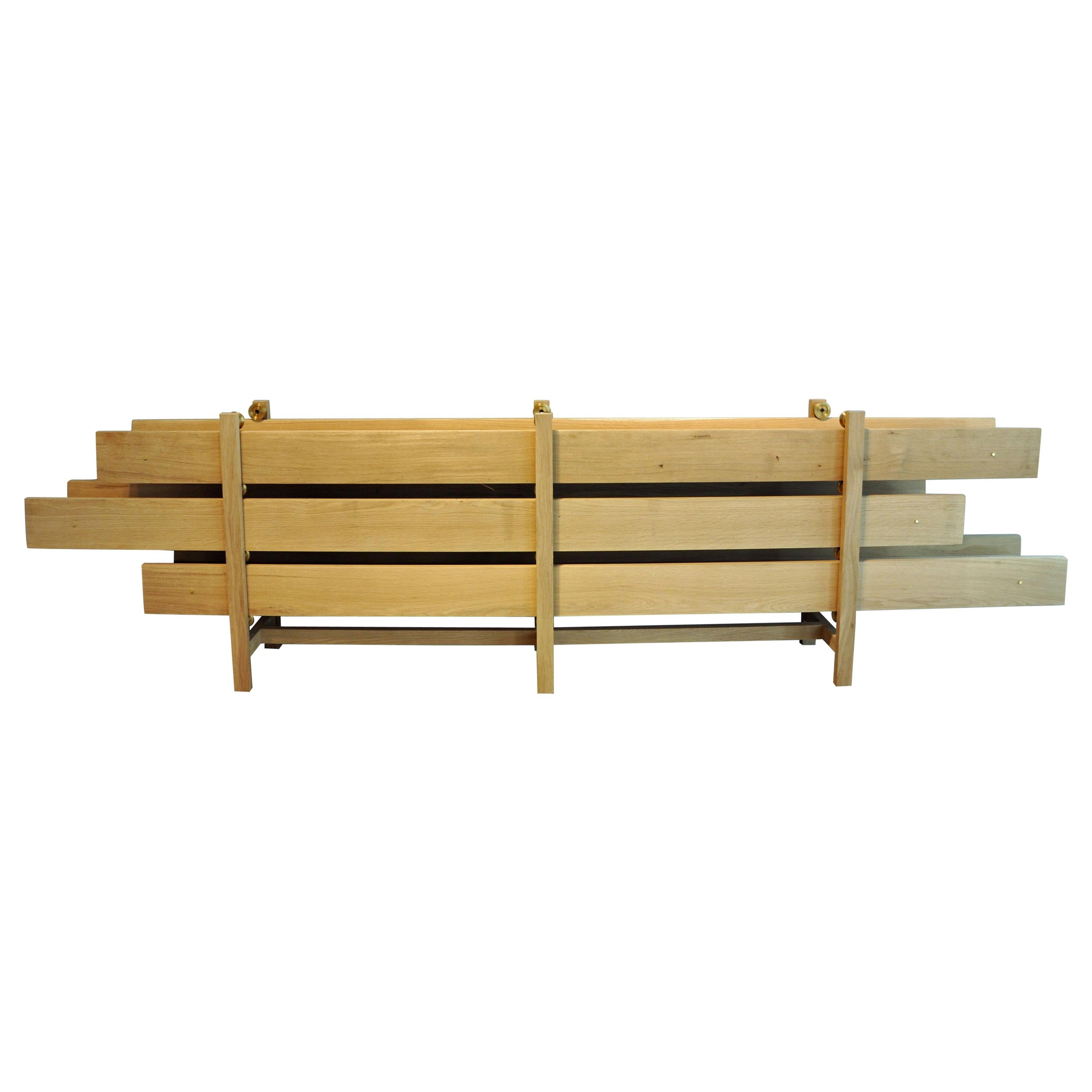 Oak wood Sideboard "I-Joist" by Steven Banken, Netherlands For Sale