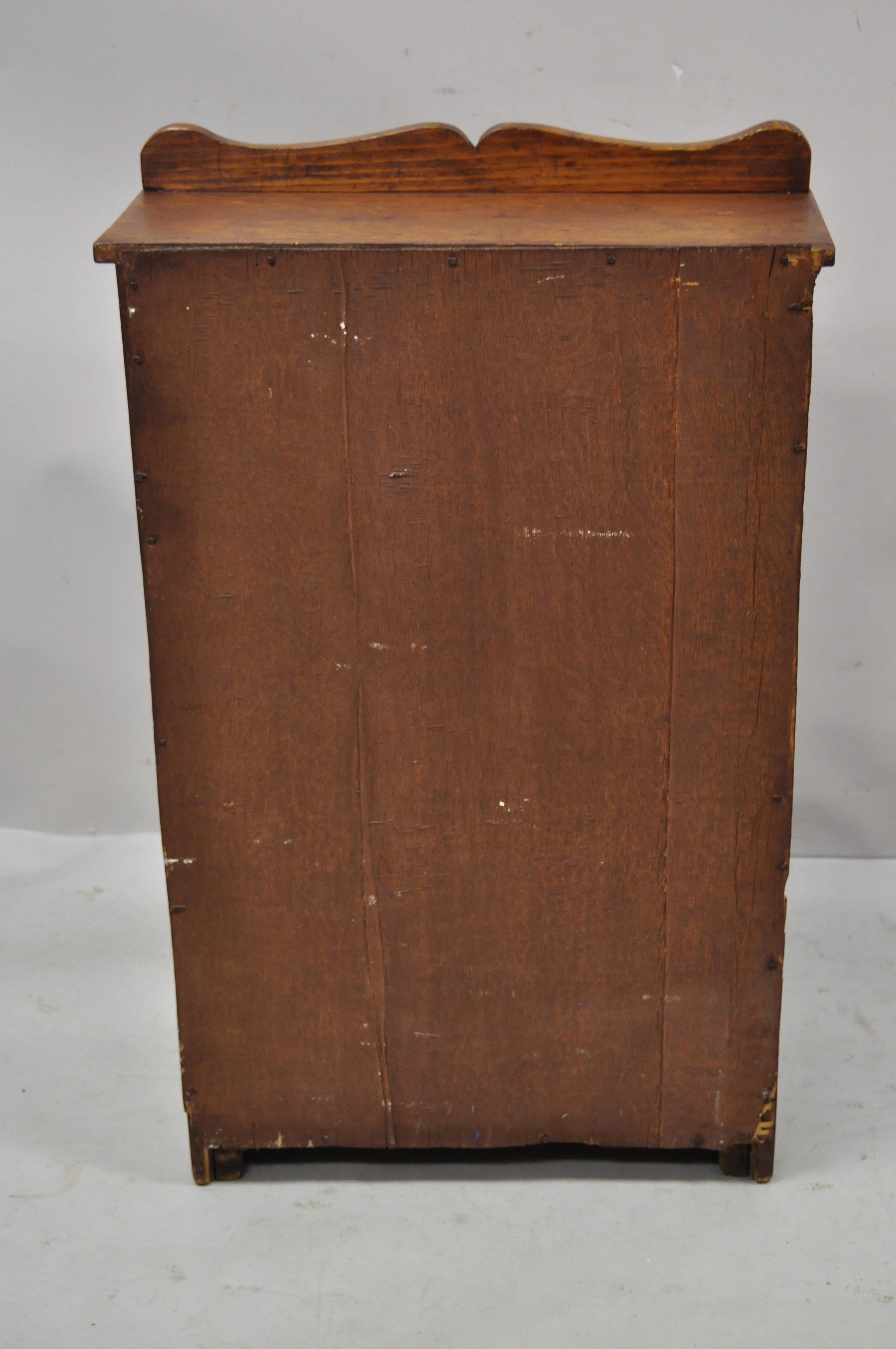 Oak Wood Small Miniature Cupboard Colonial Kitchen Childs Cabinet 1