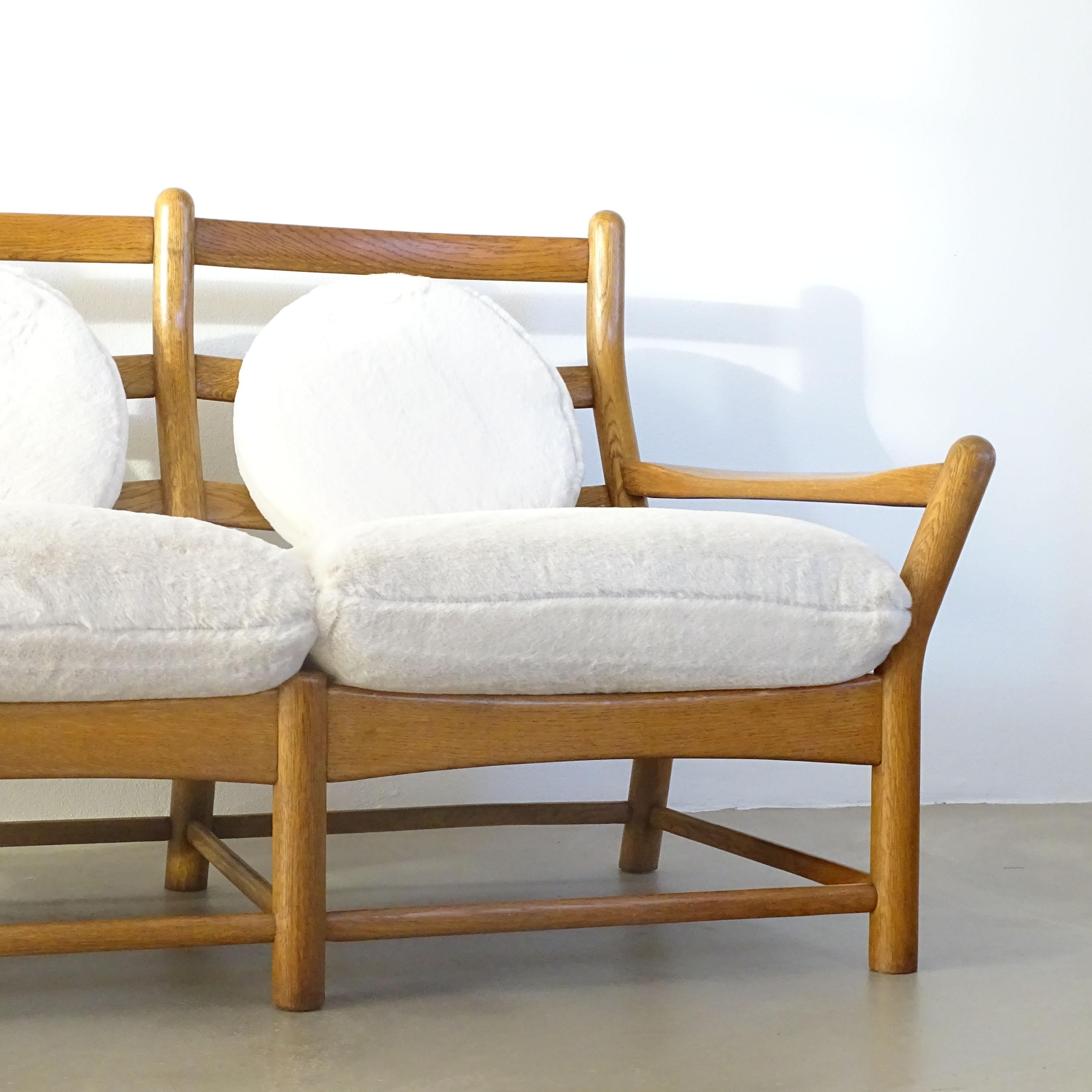 Oak wood Three seater sofa, Europe 1960s For Sale 4