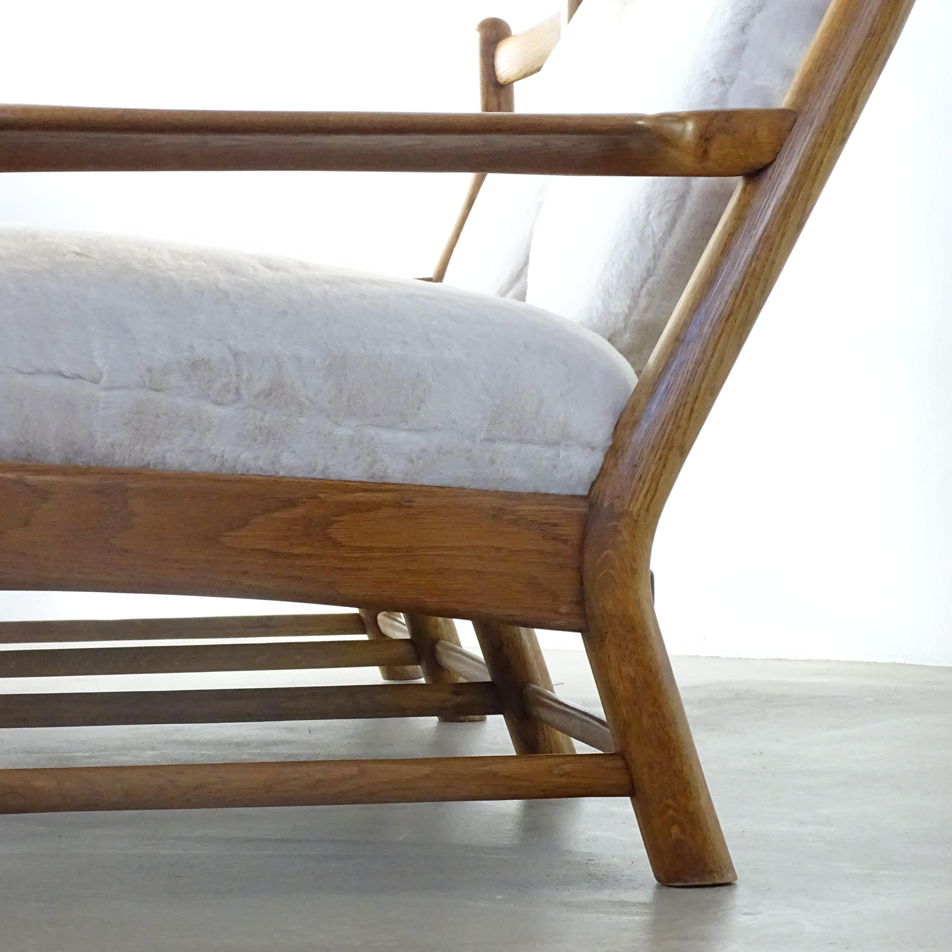OAK Wood Dreisitziges Sofa, Europa 1960er Jahre (Europäisch) im Angebot