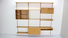 Oak Wood Wall Unit By Rud Thygesen& Johnny Soren For H.G. Møbler, Denmark, 1960s