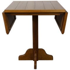Oak Wooden 1960s French Design Folding and Dining Table