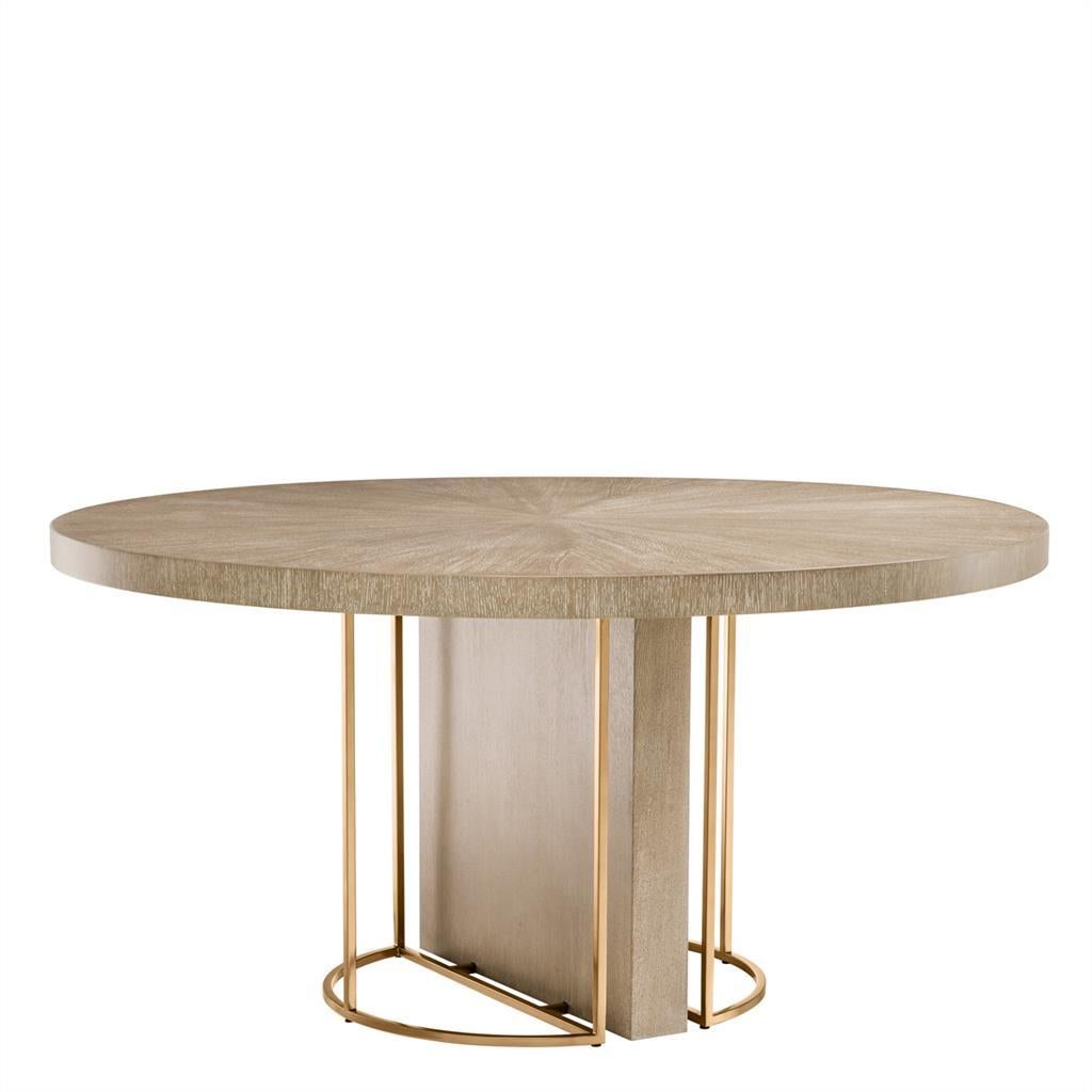 brass round dining table