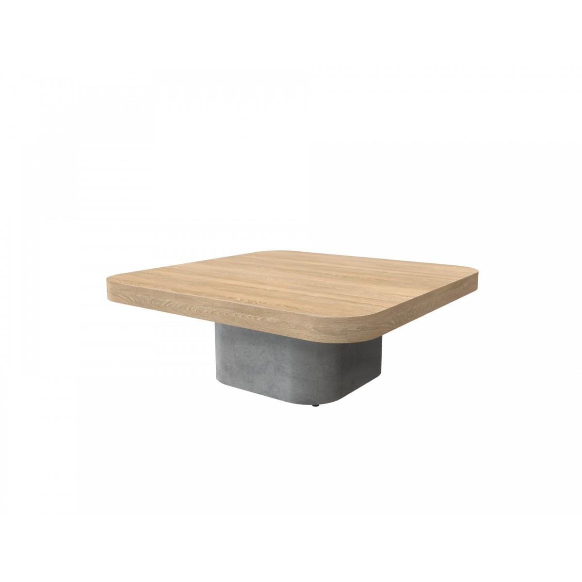 French Oak Wooden and Concrete Design Coffee Table