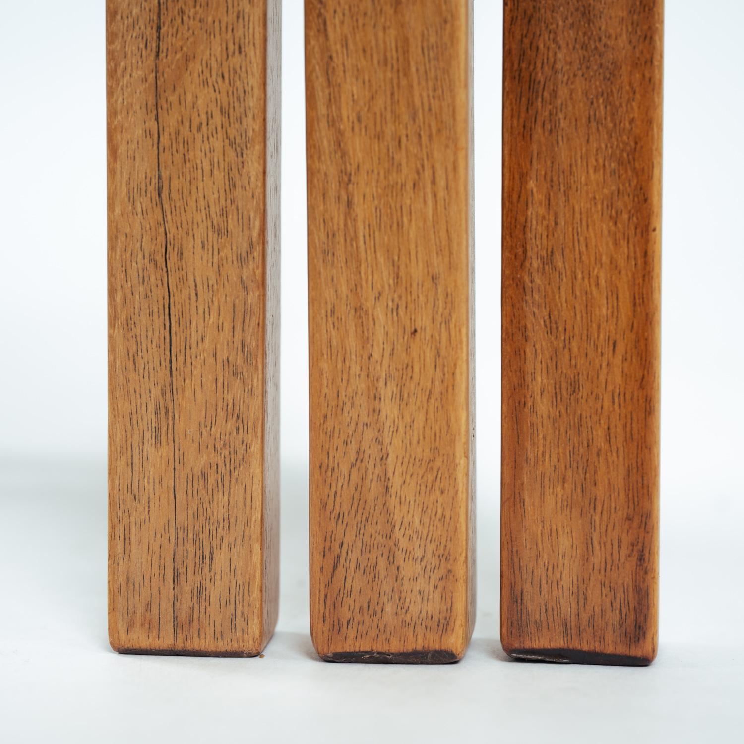 Oak wooden round Art Deco Nesting tables Amsterdam School, 1920, The Netherlands For Sale 6