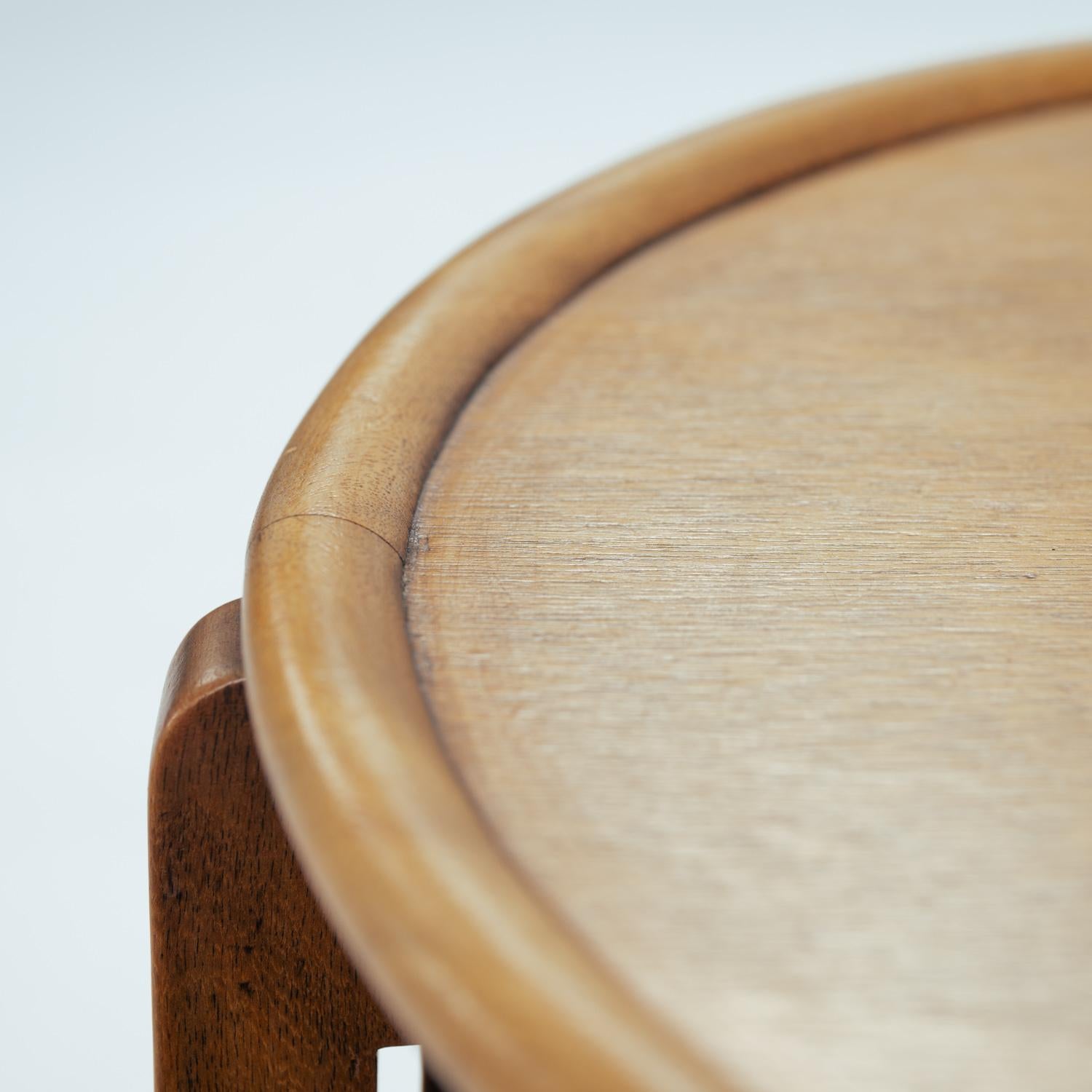 Oak wooden round Art Deco Nesting tables Amsterdam School, 1920, The Netherlands For Sale 7
