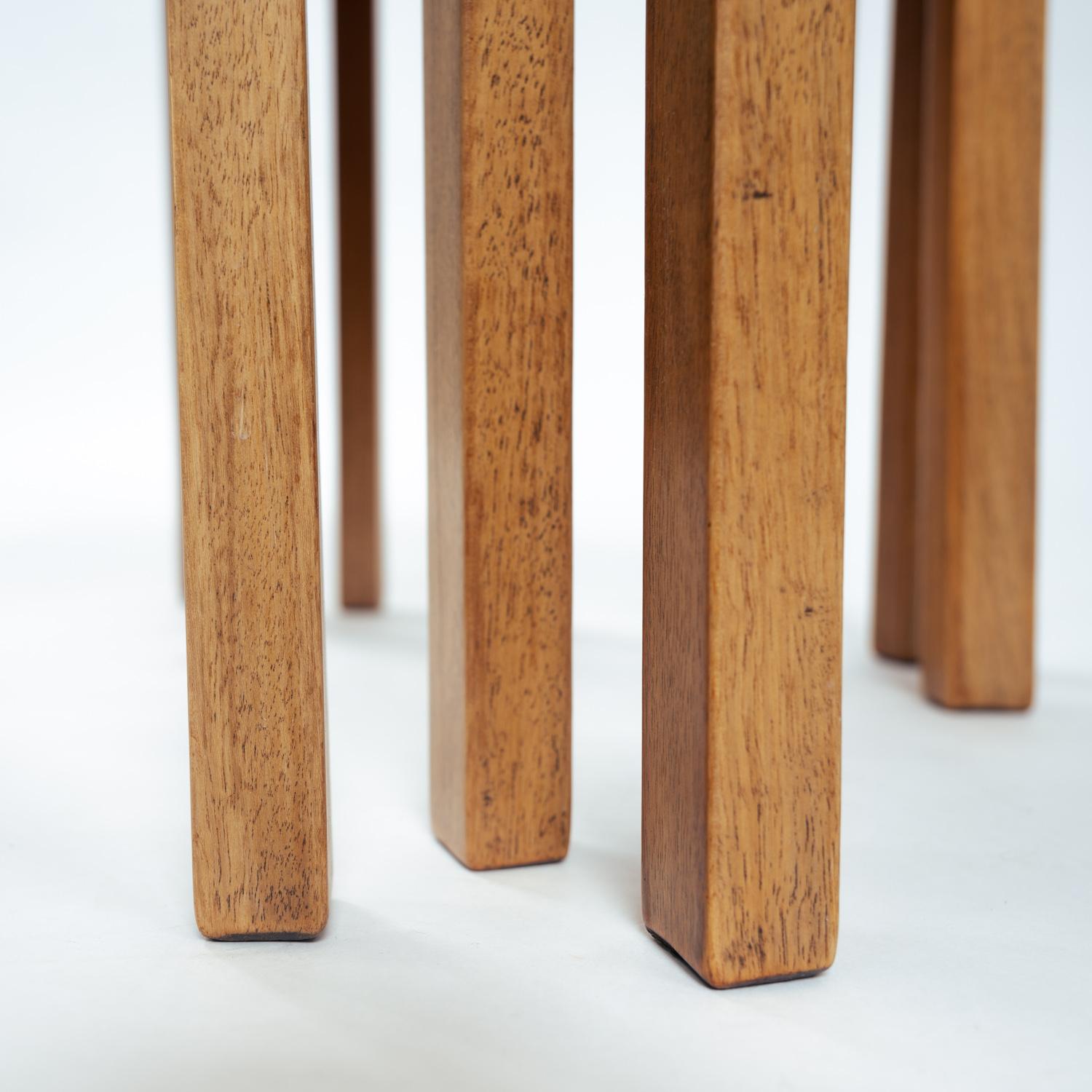 Dutch Oak wooden round Art Deco Nesting tables Amsterdam School, 1920, The Netherlands For Sale