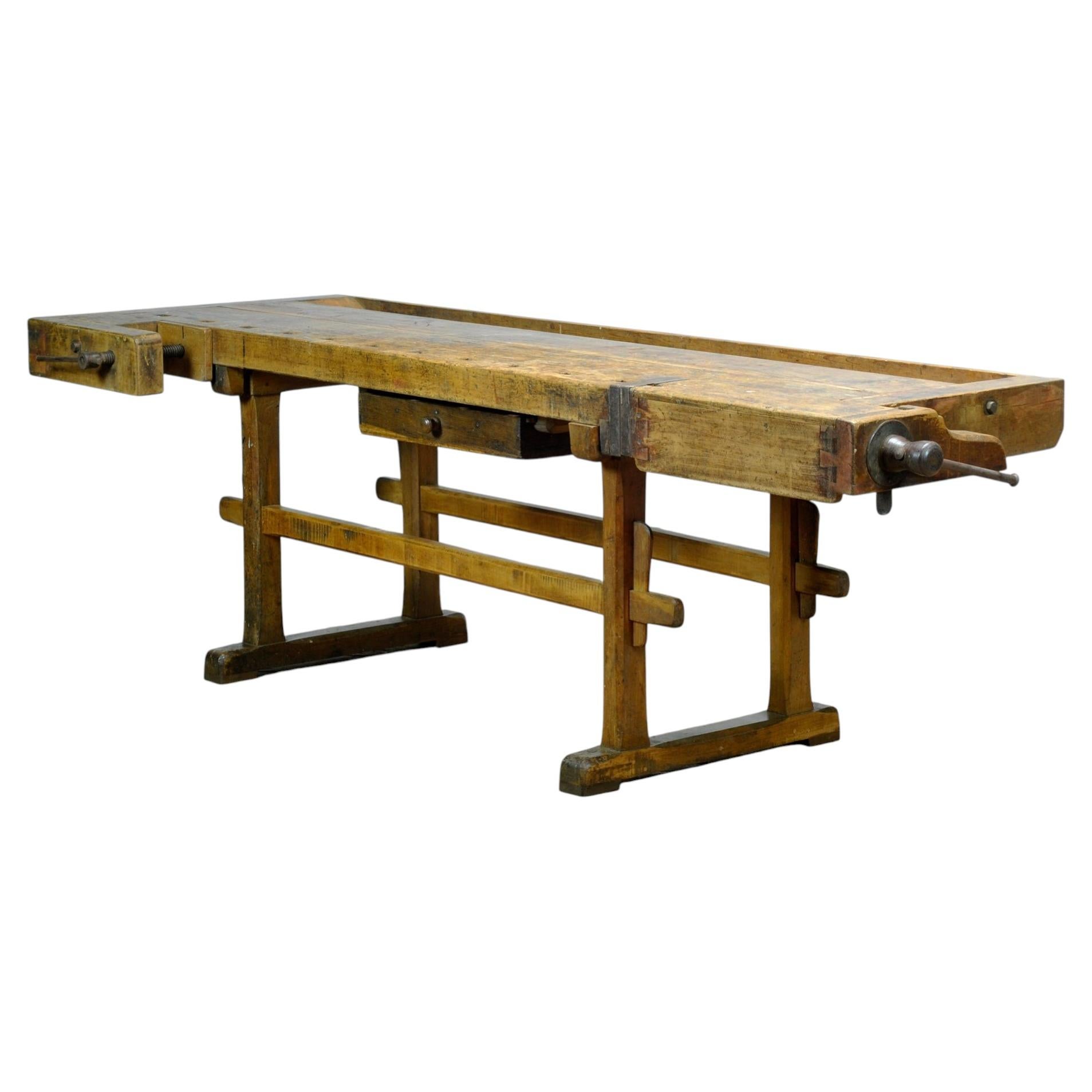 Oak workbench, circa 1920