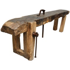 Used Oak Worktable, 1880s