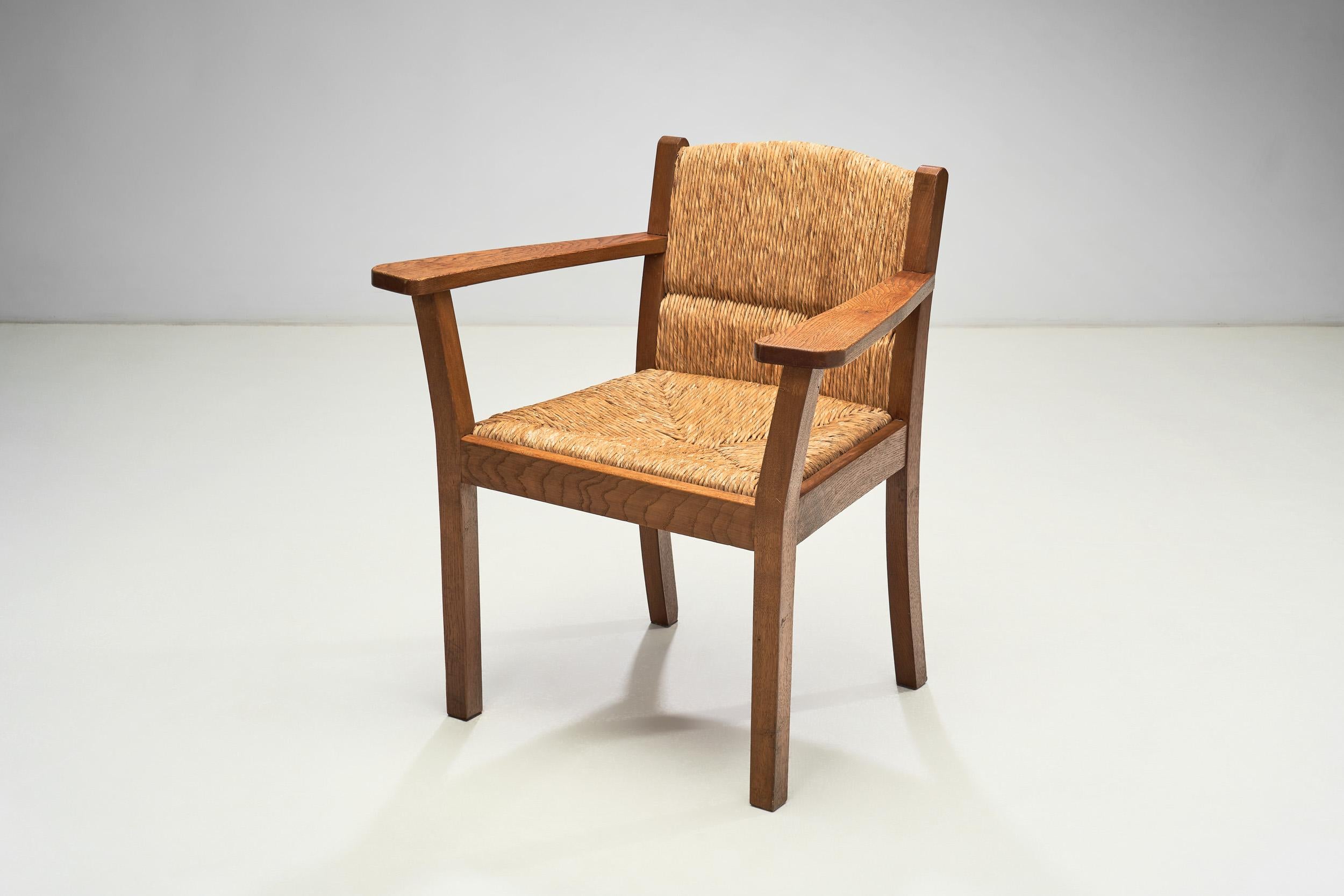 Oak Worpsweder Armchair by Willi Ohler for Erich Schultz, Germany 1920s 4