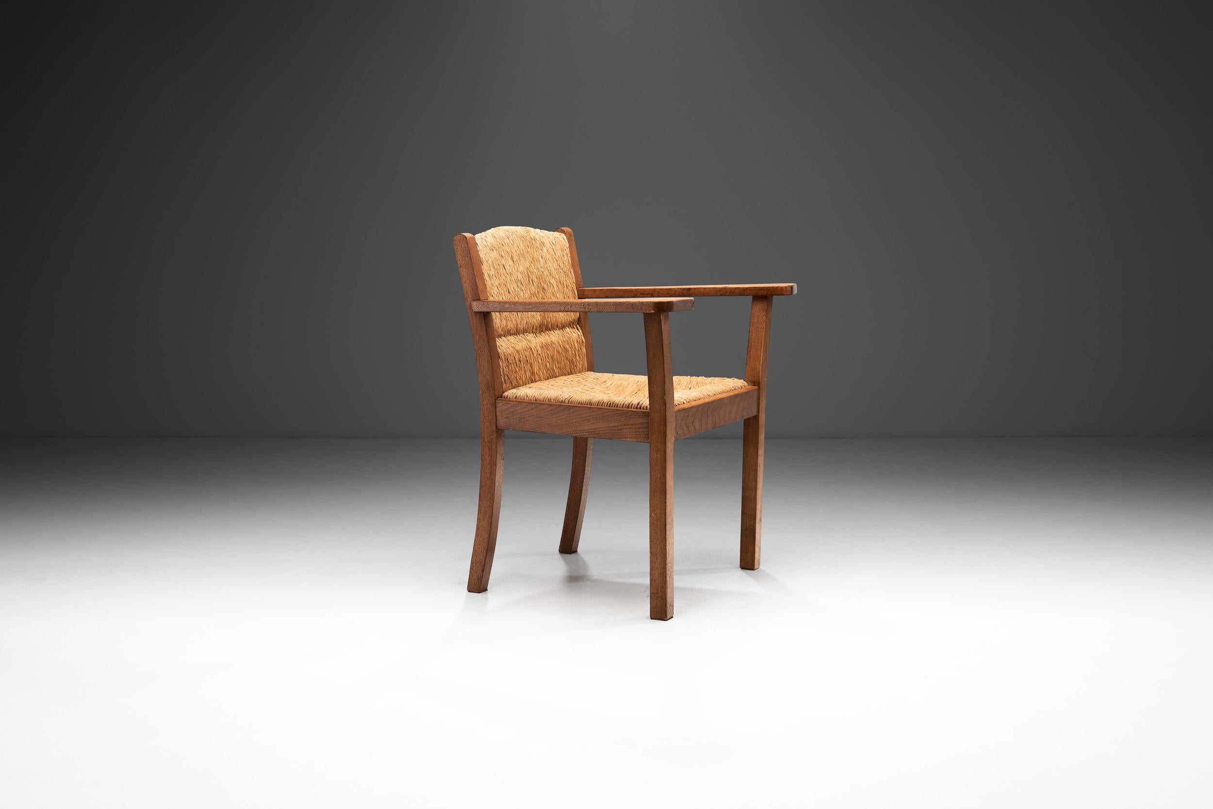Oak Worpsweder Armchair by Willi Ohler for Erich Schultz, Germany 1920s In Good Condition For Sale In Utrecht, NL