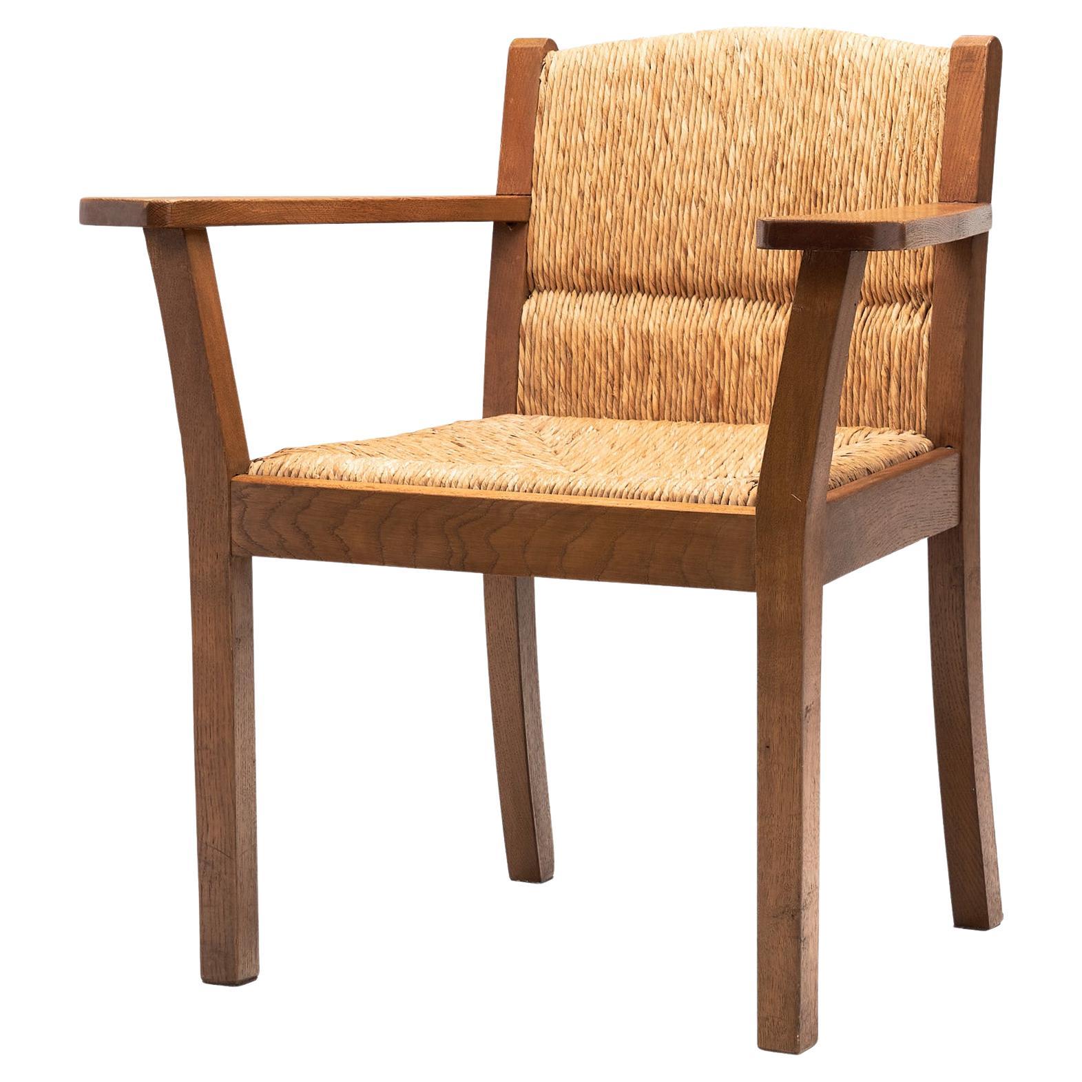 Oak Worpsweder Armchair by Willi Ohler for Erich Schultz, Germany 1920s