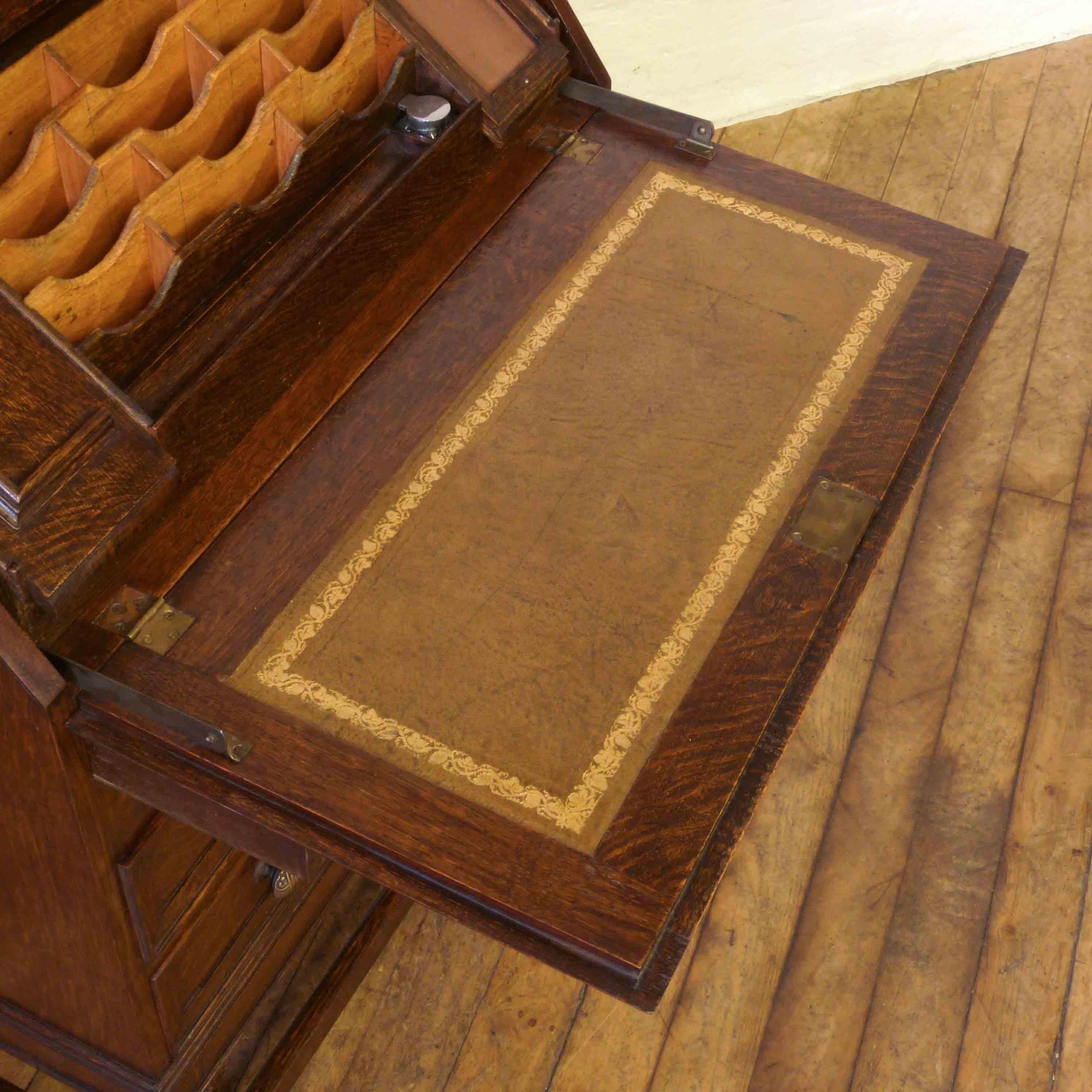 antique oak writing bureau