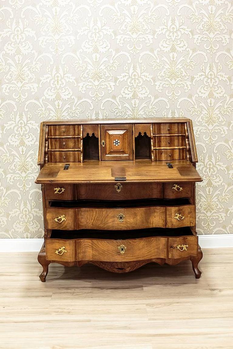 Restored Baroque Revival Oak Writing Desk, circa 1890 For Sale 3
