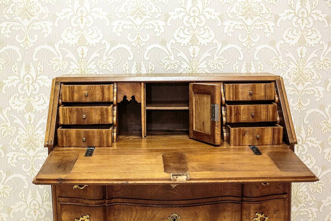 Restored Baroque Revival Oak Writing Desk, circa 1890 For Sale 4