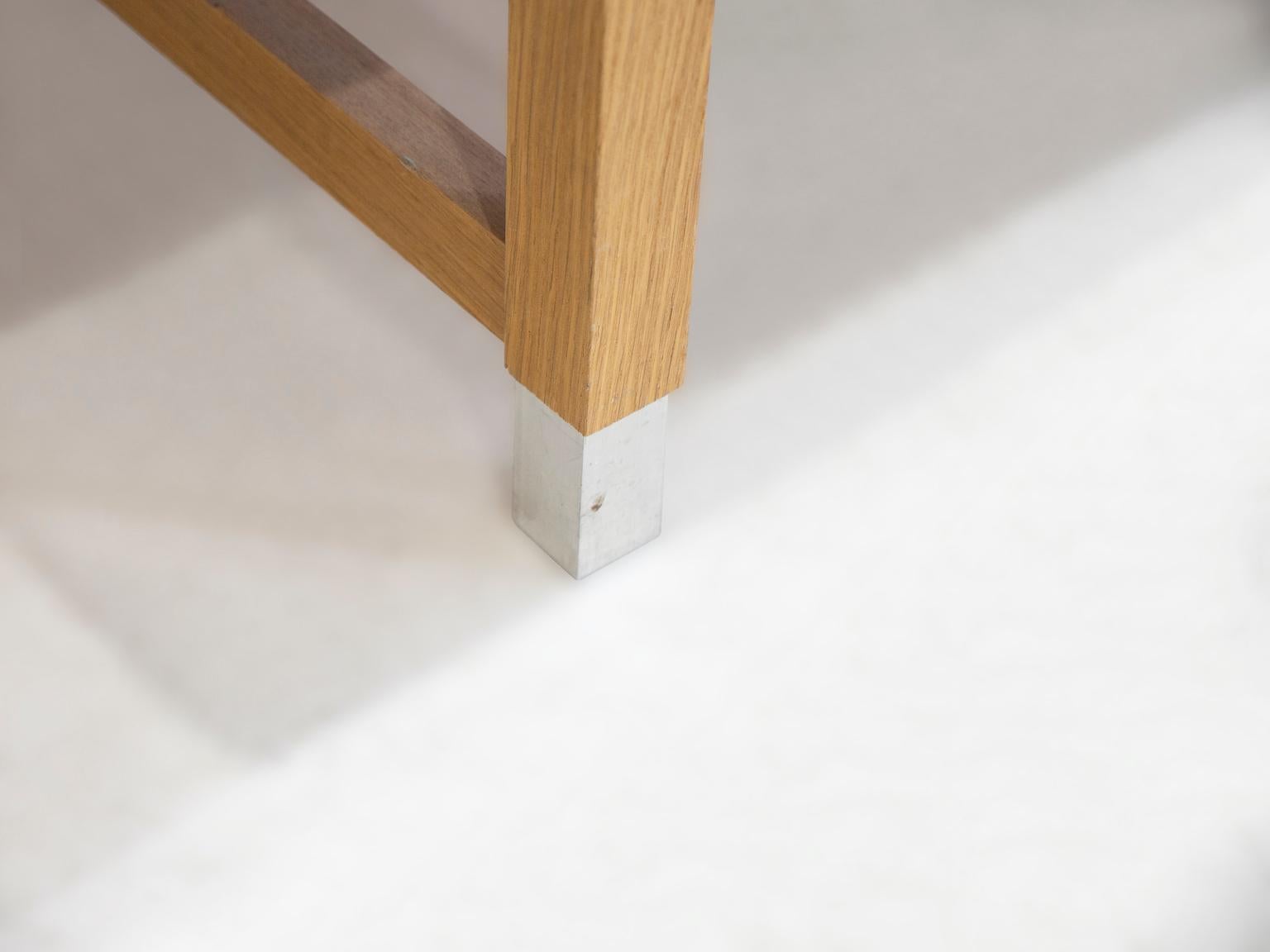 Oak Writing Desk with Aluminum Details Attributed to Kai Kristiansen 5