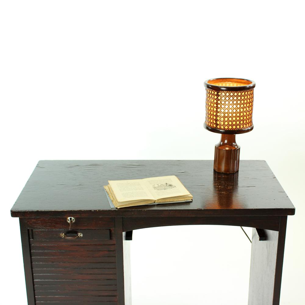 Oak Writing Desk with Roll Cabinet, circa 1930s For Sale 6