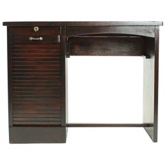Antique Oak Writing Desk with Roll Cabinet, circa 1930s