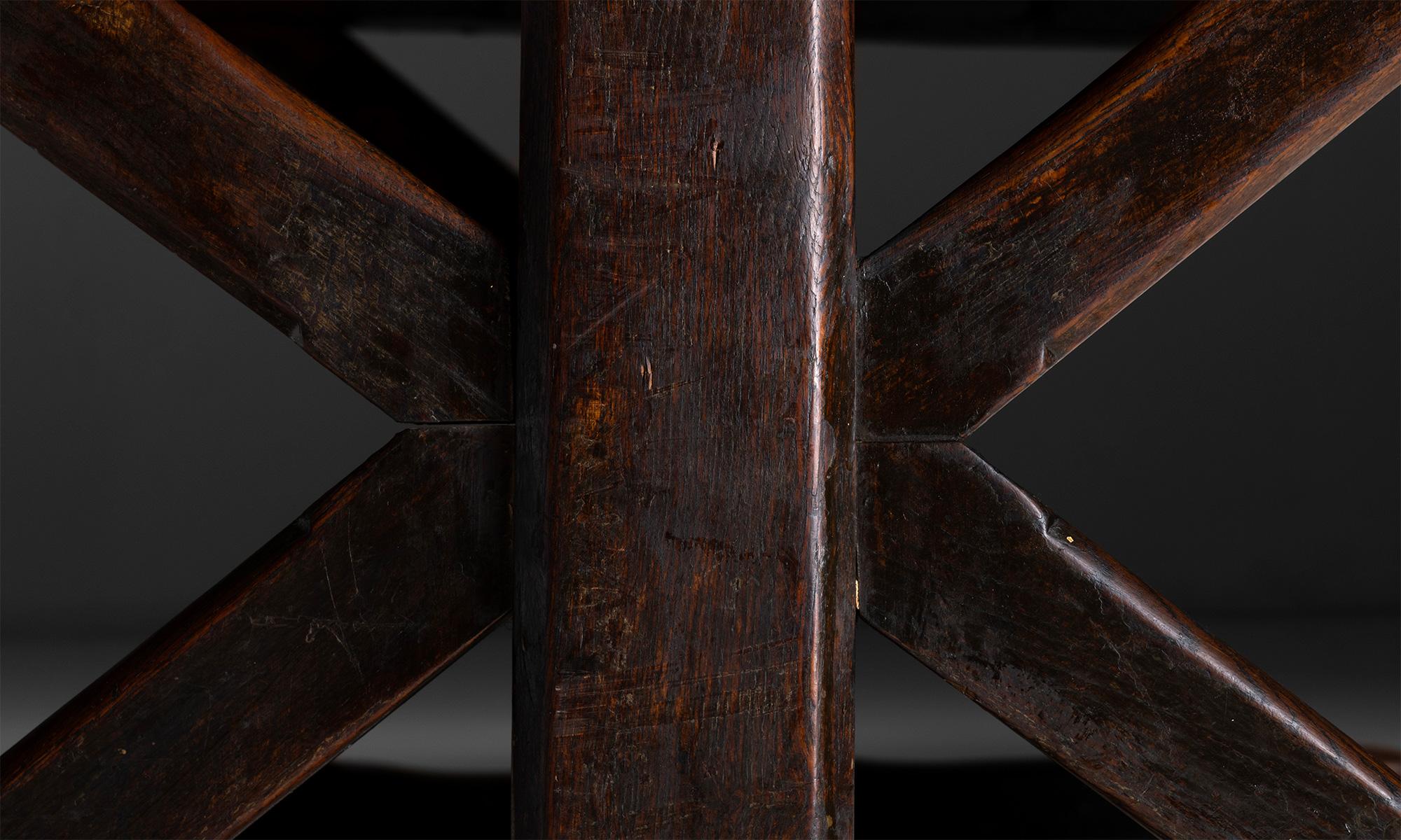 Oak X-Frame Dining Table, England Circa 1880 1