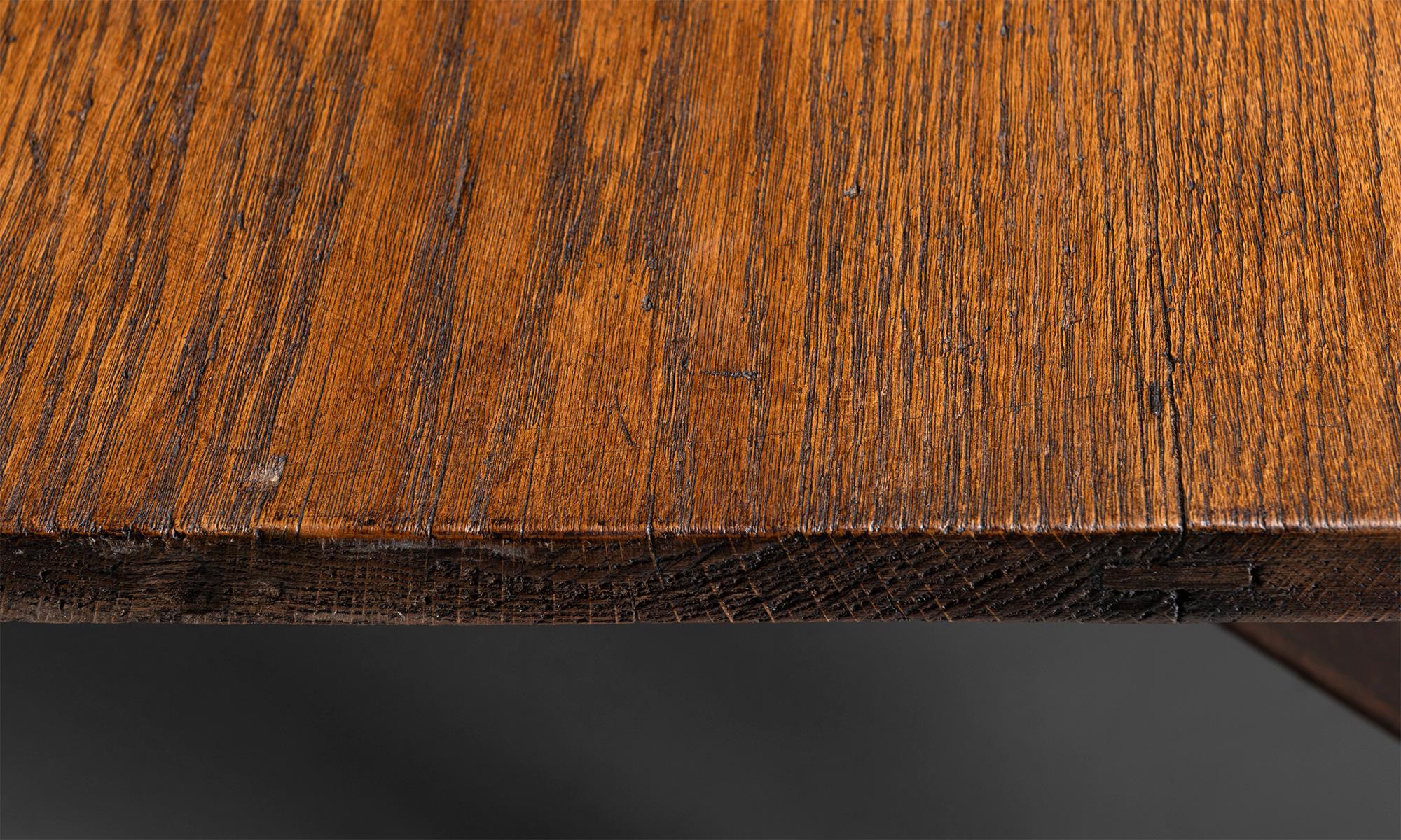 Oak X-Frame Dining Table, England Circa 1880 2