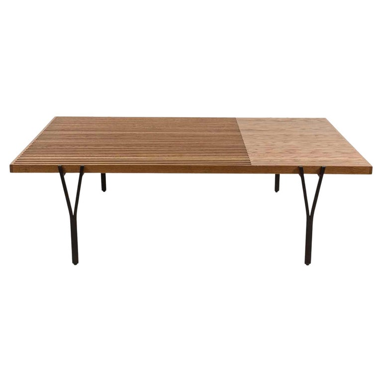 Oak Y-leg table, new, offered by Lawson-Fenning