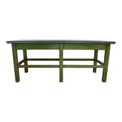 Antique Oak Zinc-Topped Work Table