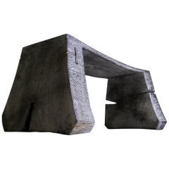Burnished and Limed Oak Bench by Fritz Baumann