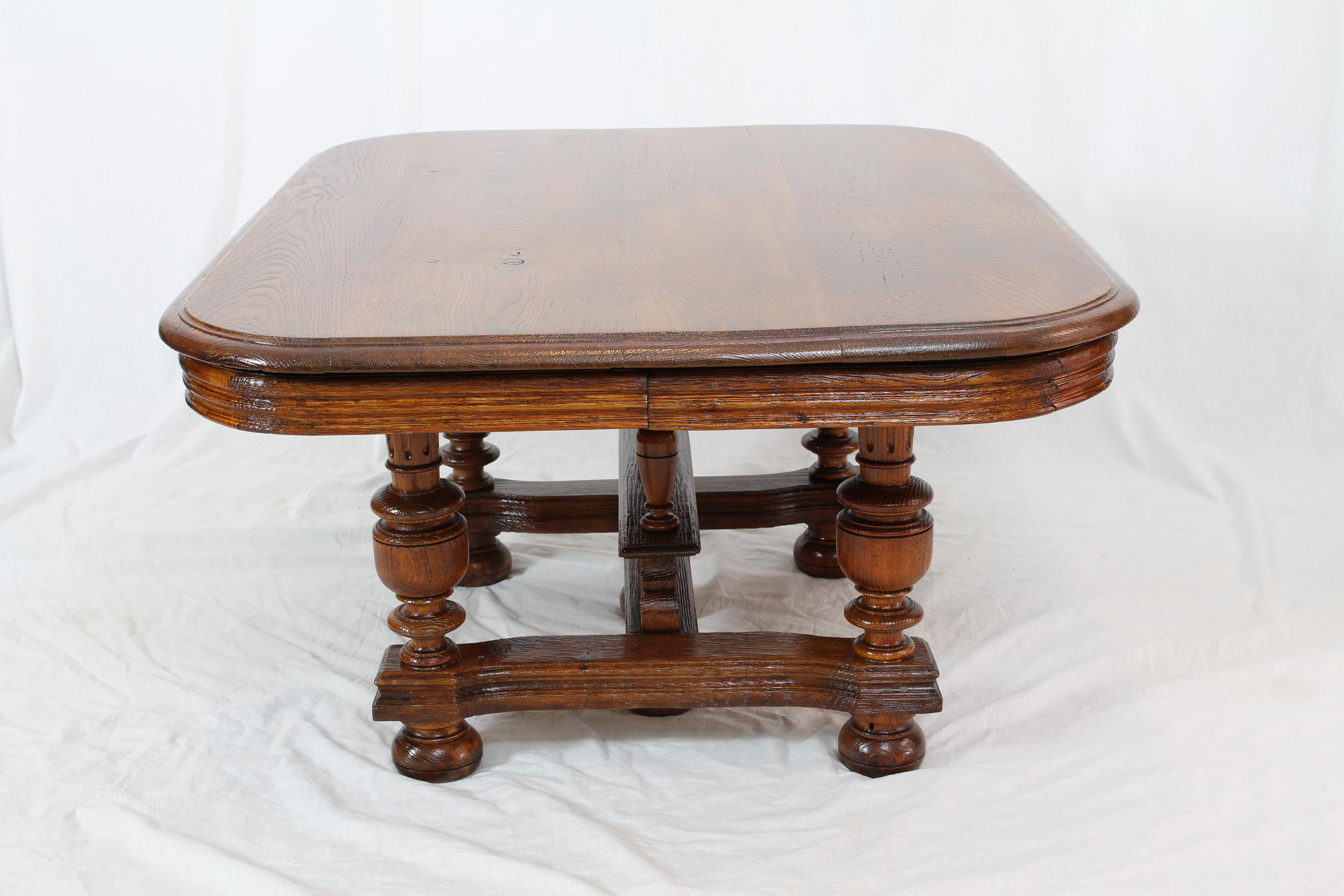Couch table from the time of Henry Deux, circa 1880 from France in solid oakwood. In very good restored condition.
Very nice low table, good proportions.