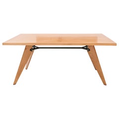 Vintage Oakwood Table Designed by Jean Prouvé, Model TS 11, 1947, France